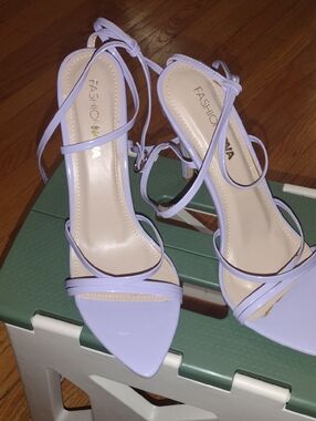 Fashion Nova Light Purple Strappy Pointed-Toe Heels